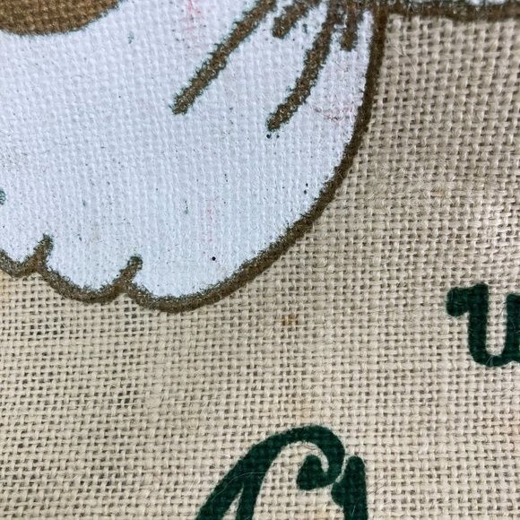 Vintage Handpainted Burlap Bag Christmas Angels Artist Signed Teresa Thibault - Picture 14 of 14